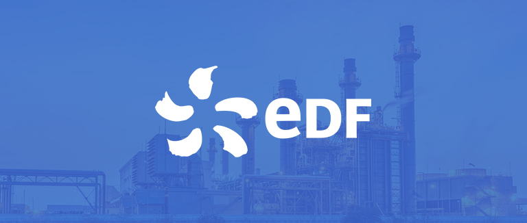 edf logo over decorative background