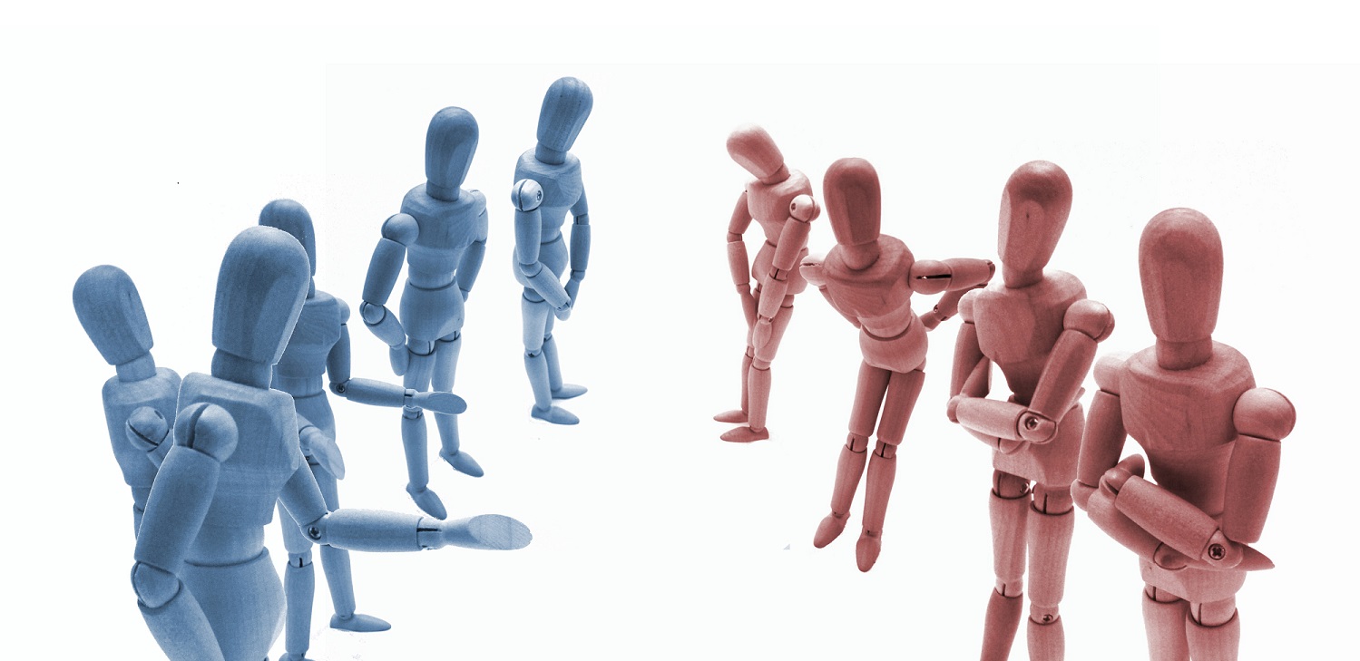 Red and Blue Figures in various poses