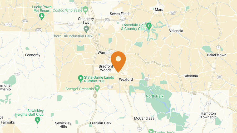 Carte - Bureaux d'Ivalua - Wexford, Pennsylvanie